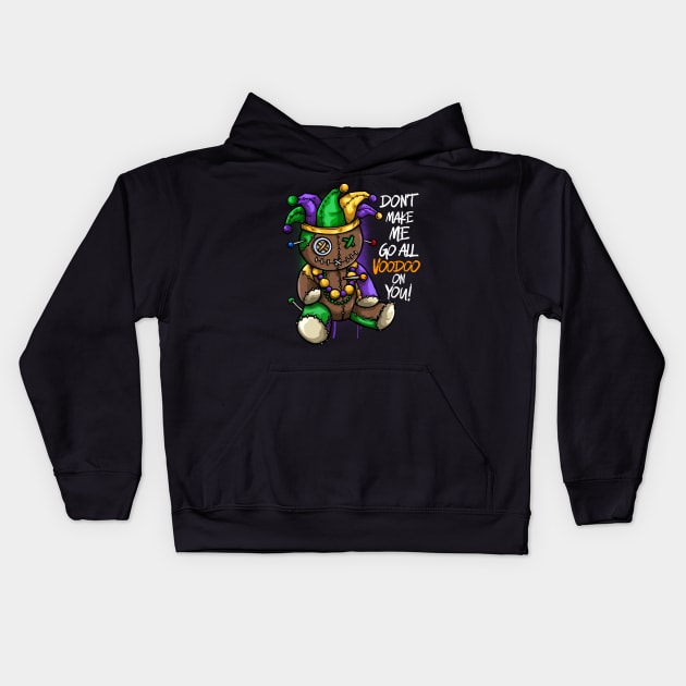 Voodoo MArdi Gras Kids Hoodie by XXII Designs